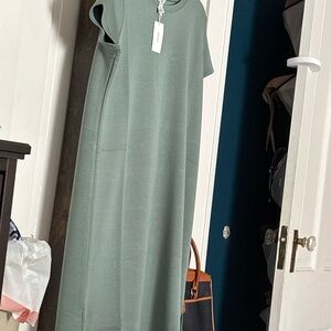 SPANX AirEssentials Sage Green Maxi Dress **slight discoloration**